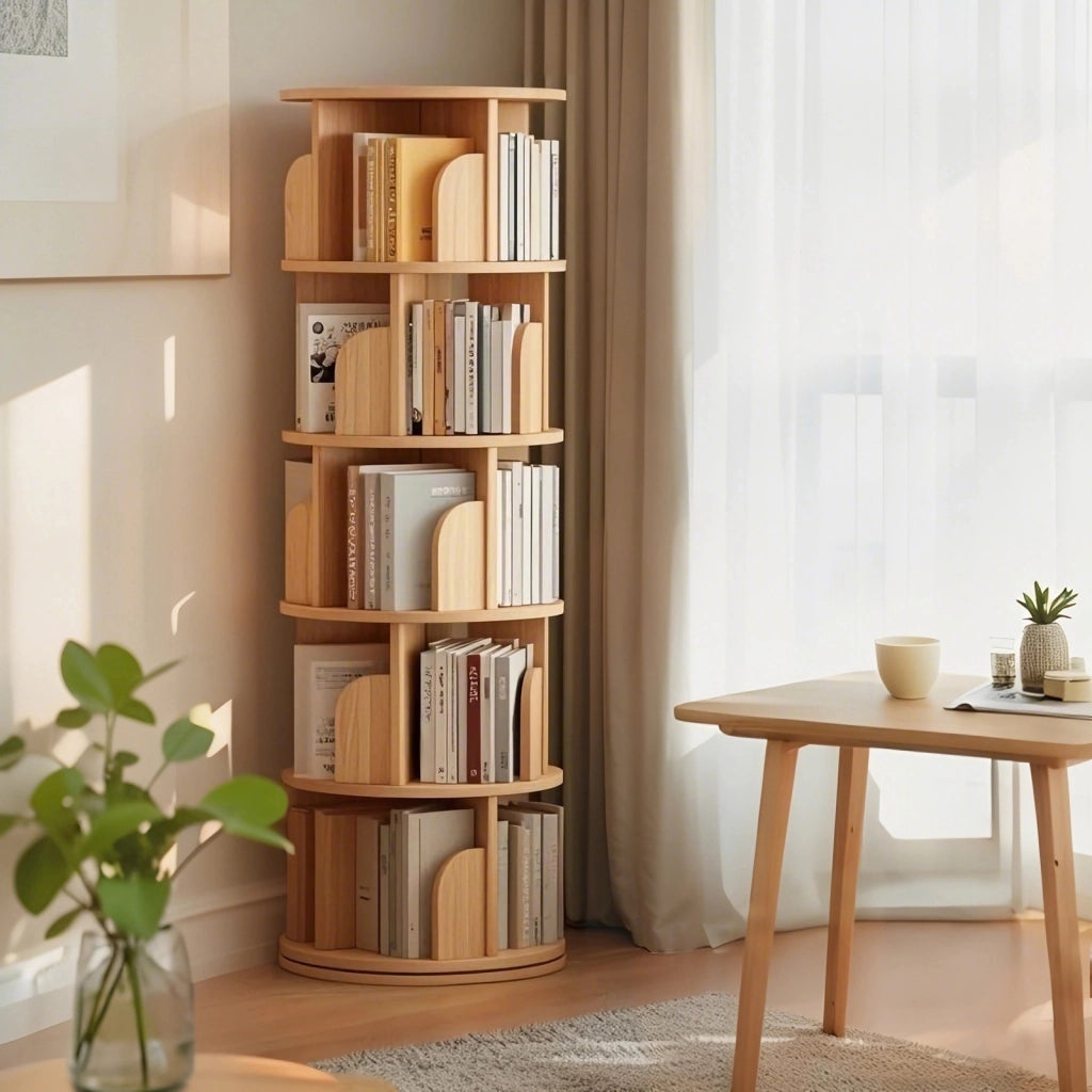 LIBRERIA Girevole 360° Salvaspazio MDF Effetto Legno