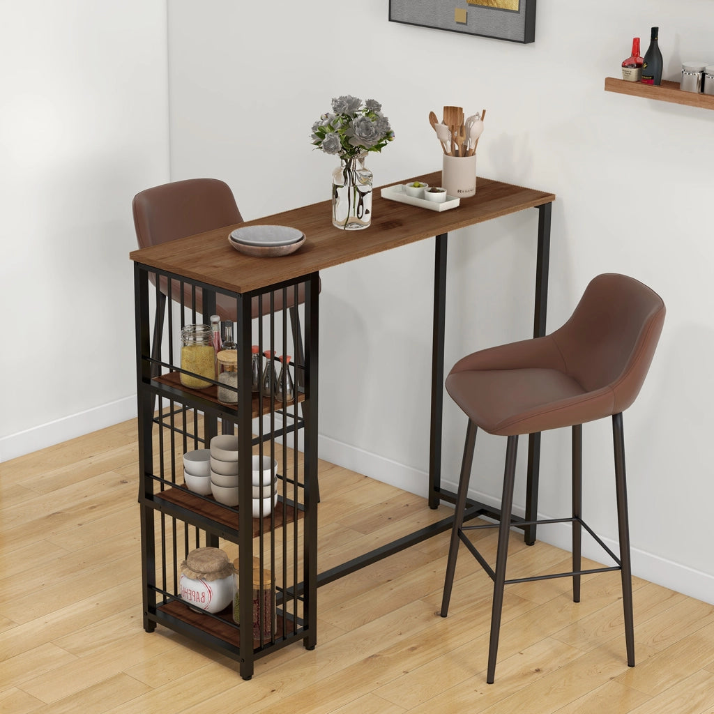 Tavolo da pranzo per 2 persone ¨C zephmum ¨C Marrone e Nero 120x40x105 cm