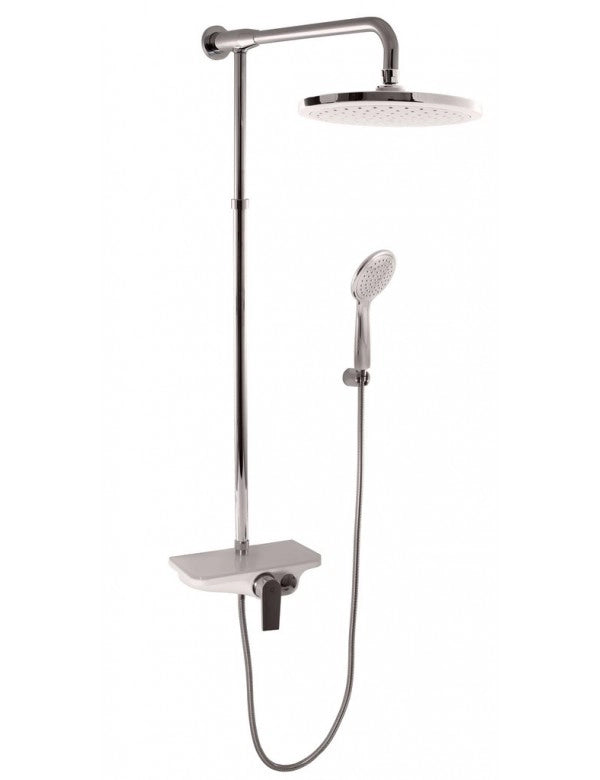 Colonna doccia MURRAY con mensola in solid surface bianco H. 170 cm