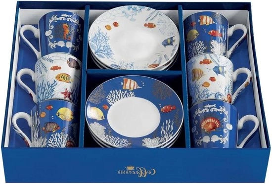 Set di tazze da caffè in porcellana - Set di 6 - 10 cl tazze da caffè set di 6