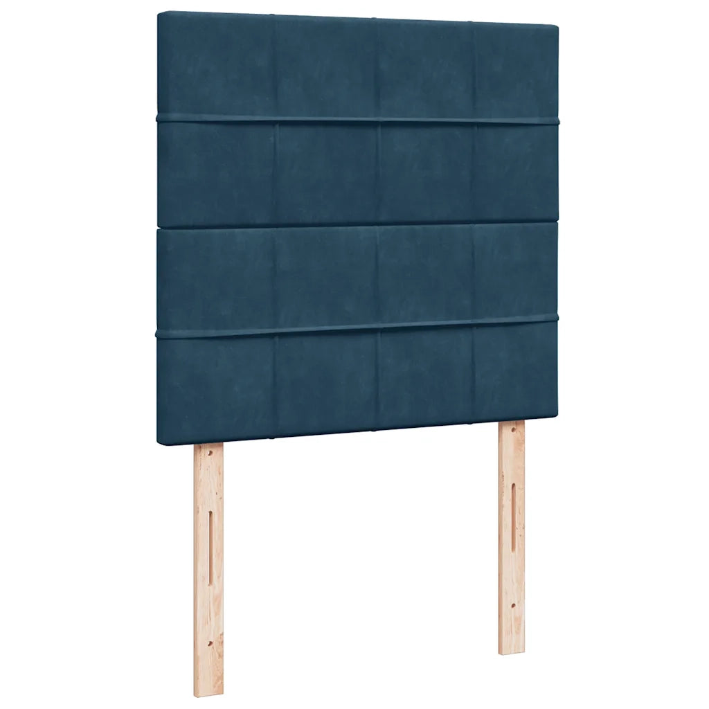 Giroletto a Molle con Materasso Blu Scuro 100x200 cm in Velluto