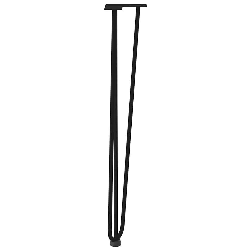 Set di 4 gambe a forcina per consolle 72 x 12 x 12 cm con piedini di livellamento design moderno acciaio nero massiccio 02_0056743