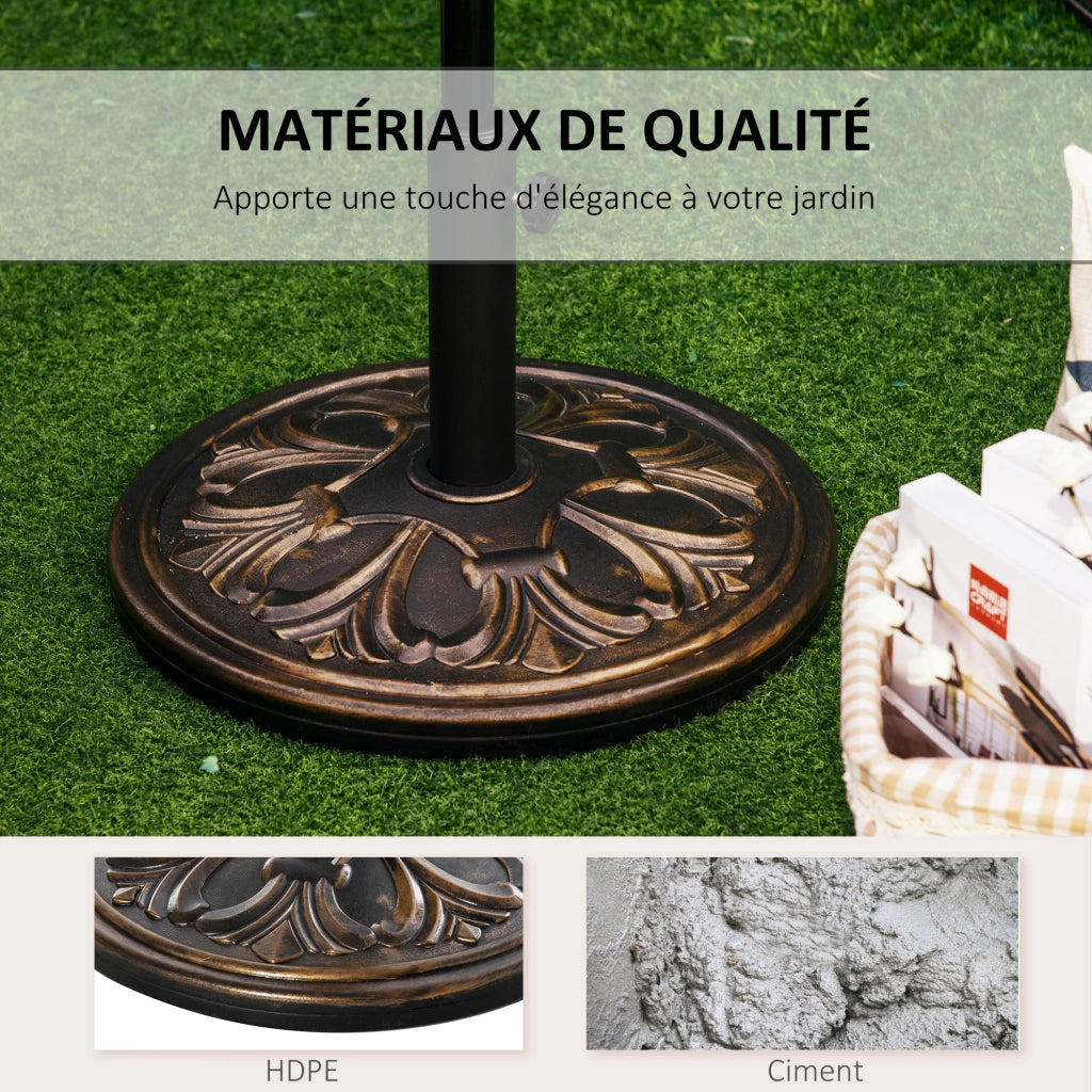 Base per Ombrellone ¨C Minimal ¨C Nero Dorato ?48x34 cm 13 kg