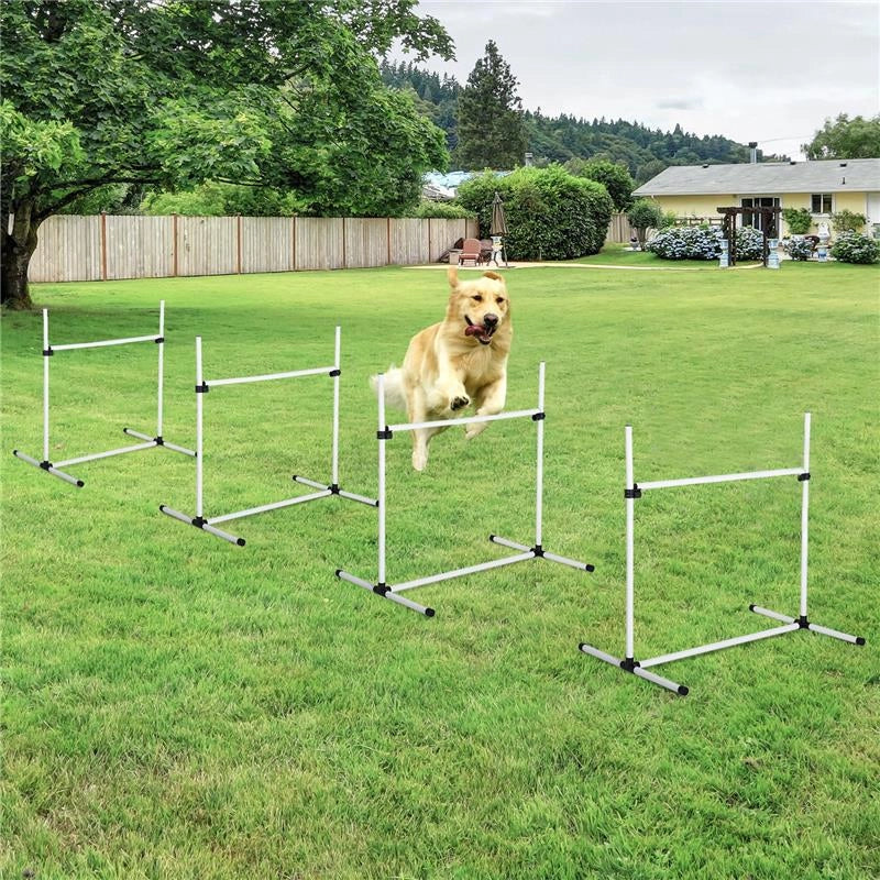 SET 4 OSTACOLI AGILITY DOG PER ADDESTRAMENTO CANI CON SACCA DI TRASPORTO