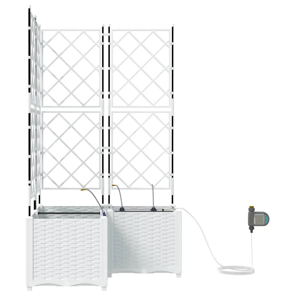 vidaXL Vasi da giardino Bianco 80 x 80 x 142 cm Acciaio