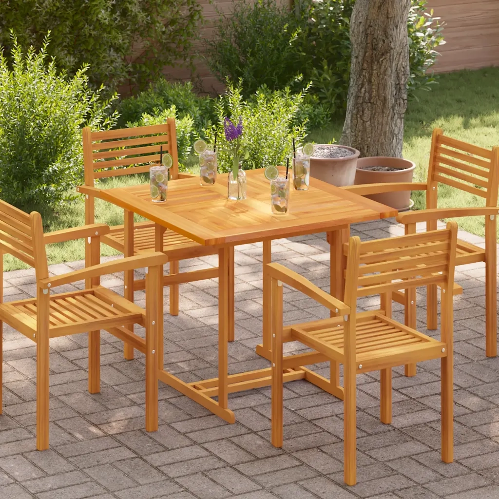 Piano del Tavolo | Superficie Tavolo | Piano Scrivania Legno Massello di Teak Quadrato 90x90x2,5 cm