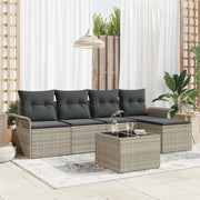 Divano da esterno con cuscino 6 pcs Grigio chiaro polyrattan 3345332