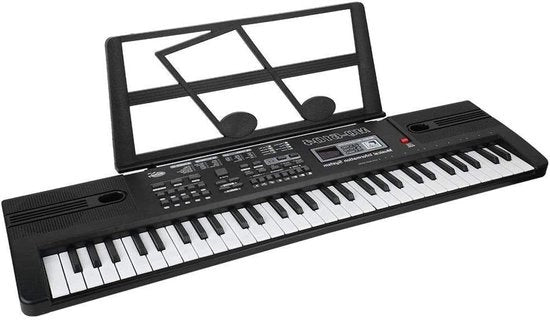 Pianoforte digitale portatile - alimentato da batteria - 61 tasti - 16 suoni - 8 effetti sonori - 10 ritmi - 6 demo - regolazione del volume e del ritmo.
