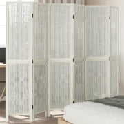 Divisorio Ambienti | Divider per stanze | Paravento 6Pannelli Bianco Legno Massello di Paulownia
