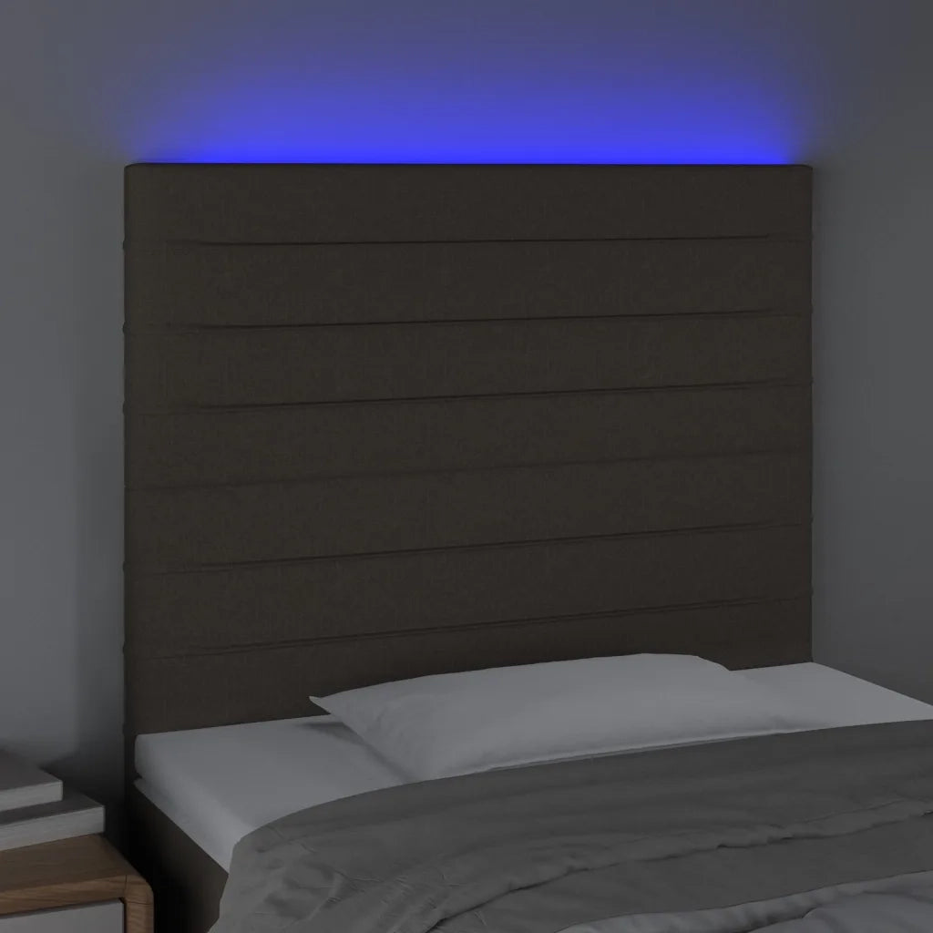 Testiera a LED-Testata con LED Tortora 80x5x118/128 cm in Tessuto 517543