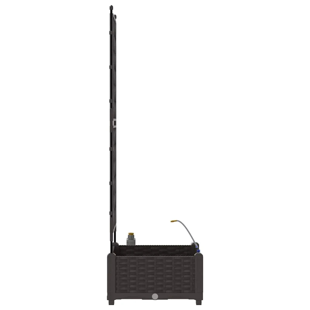 Fioriera da giardino moderna e sottile 40 x 40 x 126 cm resistente con sistema di irrigazione acciaio marrone 02_0058523