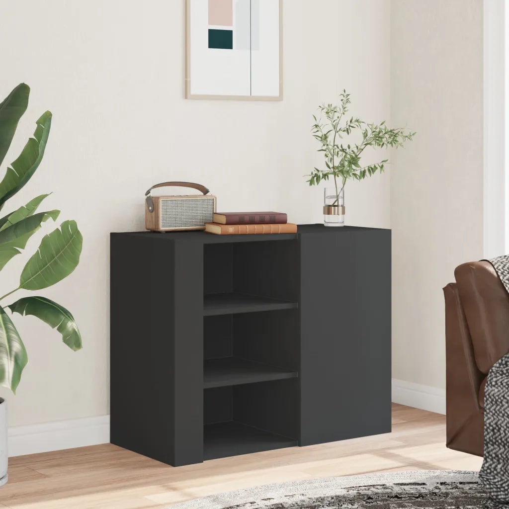 vidaXL Armadietto a Muro Nero 75x35x60 cm in Truciolato