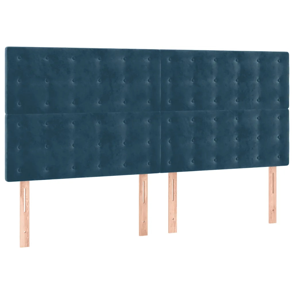 Giroletto a Molle con Materasso Blu Scuro 200x200 cm in Velluto 3138107