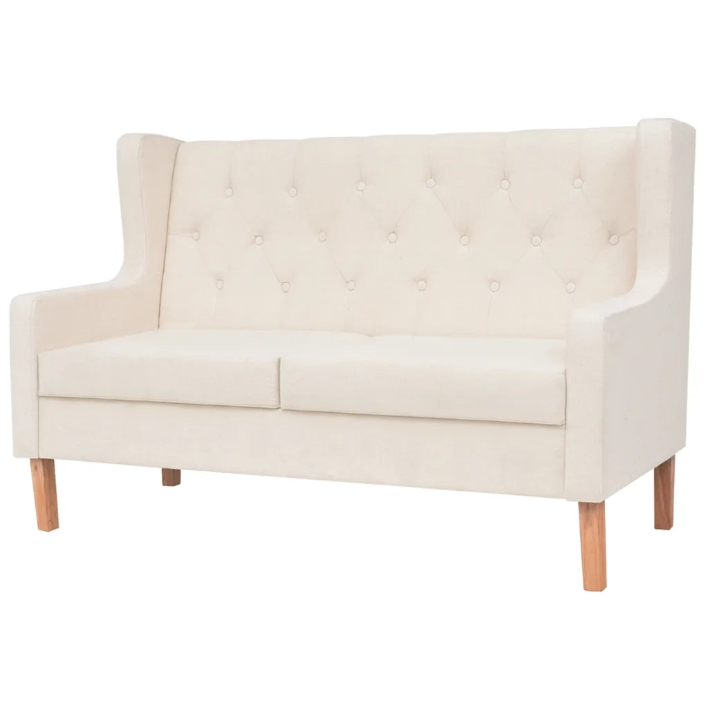 Set di Divani 3 pz in Tessuto Bianco Crema cod mxl 65055