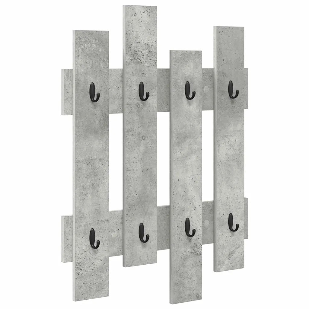 Appendiabiti a muro A parete Grigio cemento 60 x 3 x 82 cm 874478