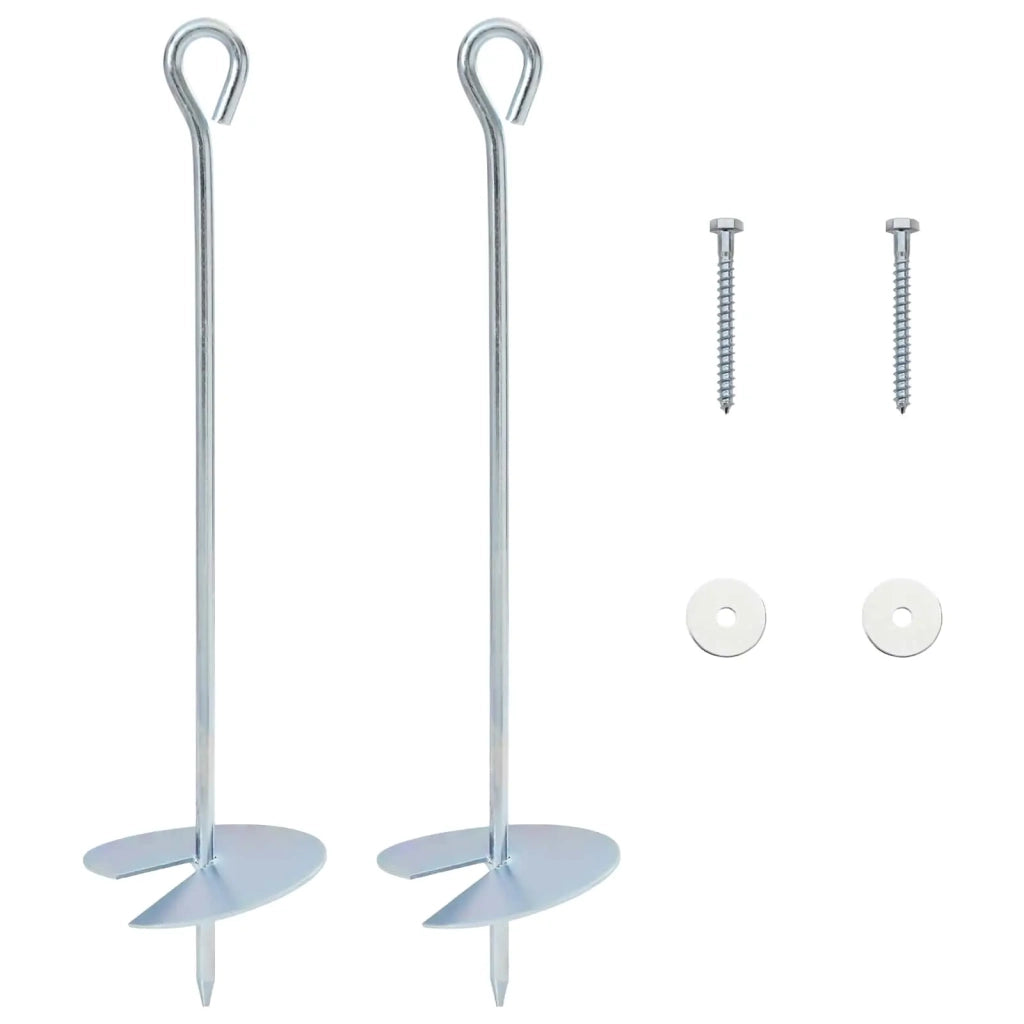 Ancora per Terra 2 pz Argento ?10 x 40 cm Metallo Galvanizzato CFW2028267