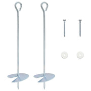 Ancora per Terra 2 pz Argento ?10 x 40 cm Metallo Galvanizzato CFW2028267