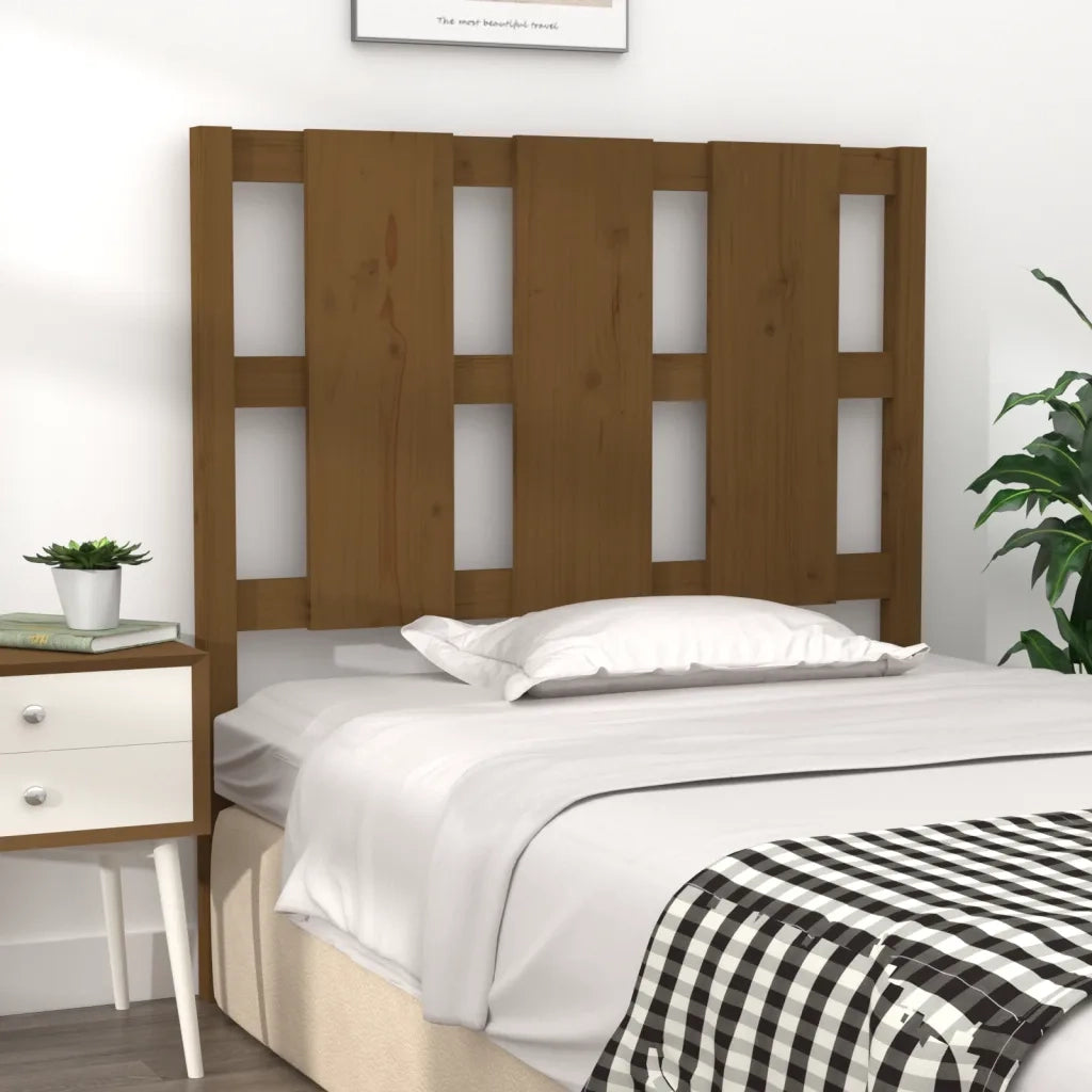 Testiera per Letto-Testata-Testiera Decorativa ambra 95,5x4x100cm in Legno Massello di Pino 808135