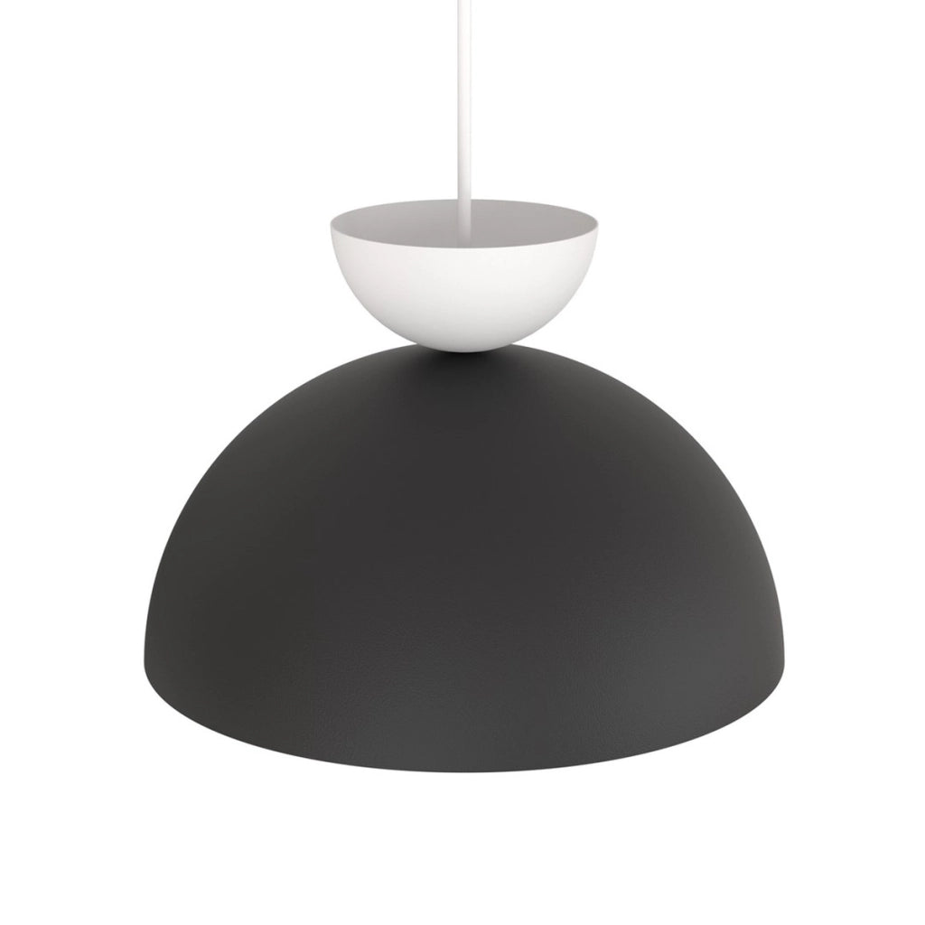 Lampada a sospensione LUNARO bicolore nero opaco e bianco
