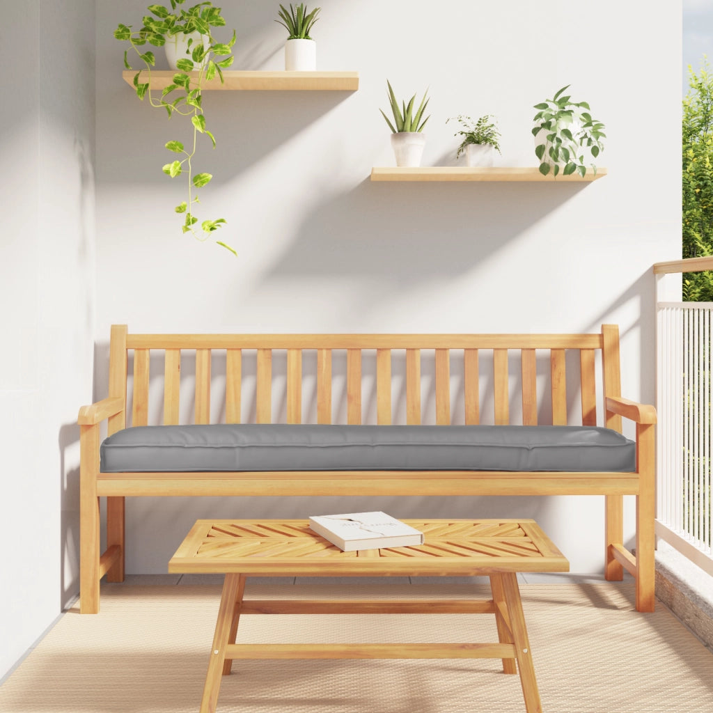 Cuscini per panca 2 pezzi Grigio 180x40x8 cm Tessuto Oxford