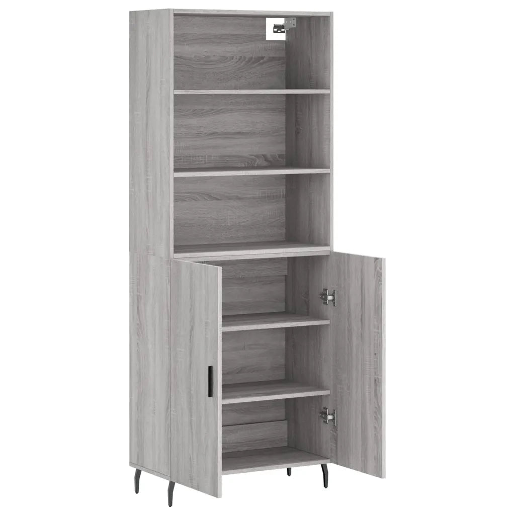 Credenza Grigio Sonoma 69,5x34x180 cm in Legno Multistrato 3189275