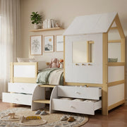 letto per bambini legno bianco naturale 90x200 cm