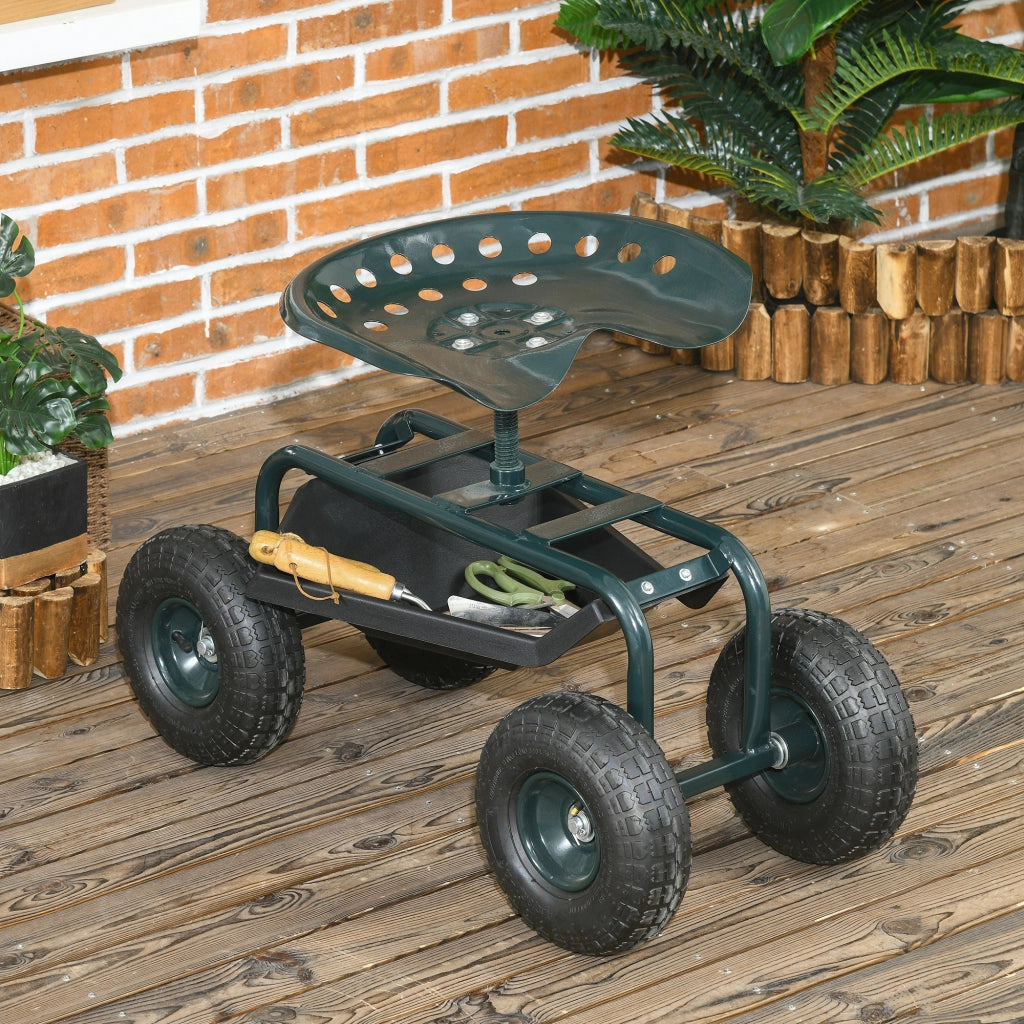 Sedia da giardino girevole ¨C zephmum ¨C verde, regolabile in altezza, max 150 kg