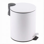 Trade Shop - Pattumiera Acciaio A Pedale 3lt Bidone Cestino Spazzatura Bagno Casa Bianco 87449 -