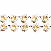 Kit 10 Faretti LED COB bianchi luce calda 3000k da Incasso a soffitto 3W Orientabili, Foro 45mm Ø52mm, Fascio 30°, Driver 220-240V incluso, IP20