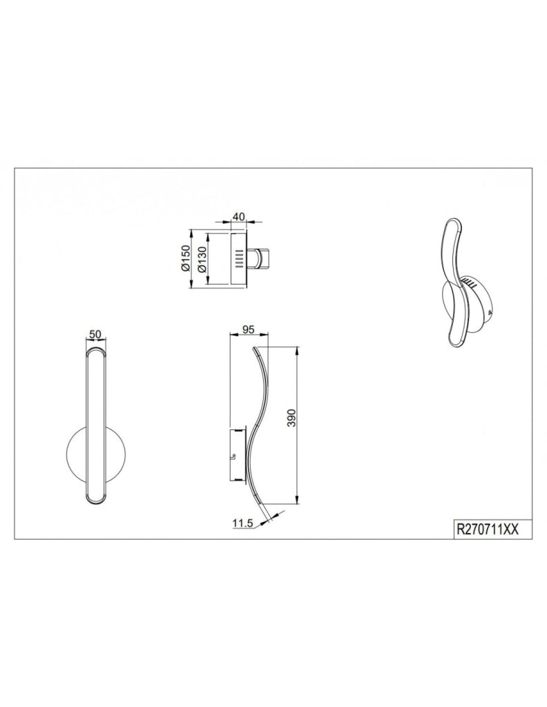 Applique Parete Design Led Dimmer 4000k Parma Cromo Trio Lighting