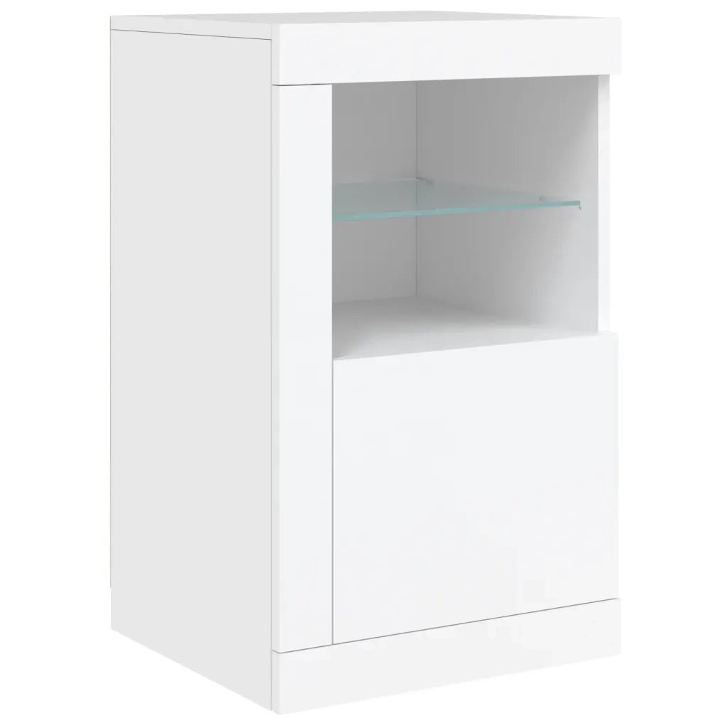 Credenza | Madia | Buffet da pranzo | Armadio da pranzo con Luci LED Bianca 123x37x67 cm