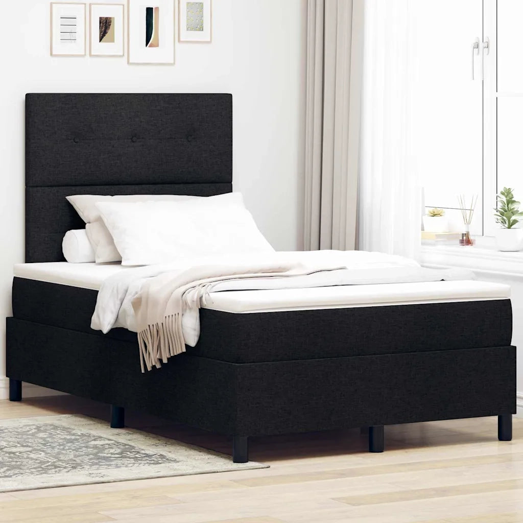 Letto a molle con materasso con led Nero 120 x 190 cm Tessuto 3342853