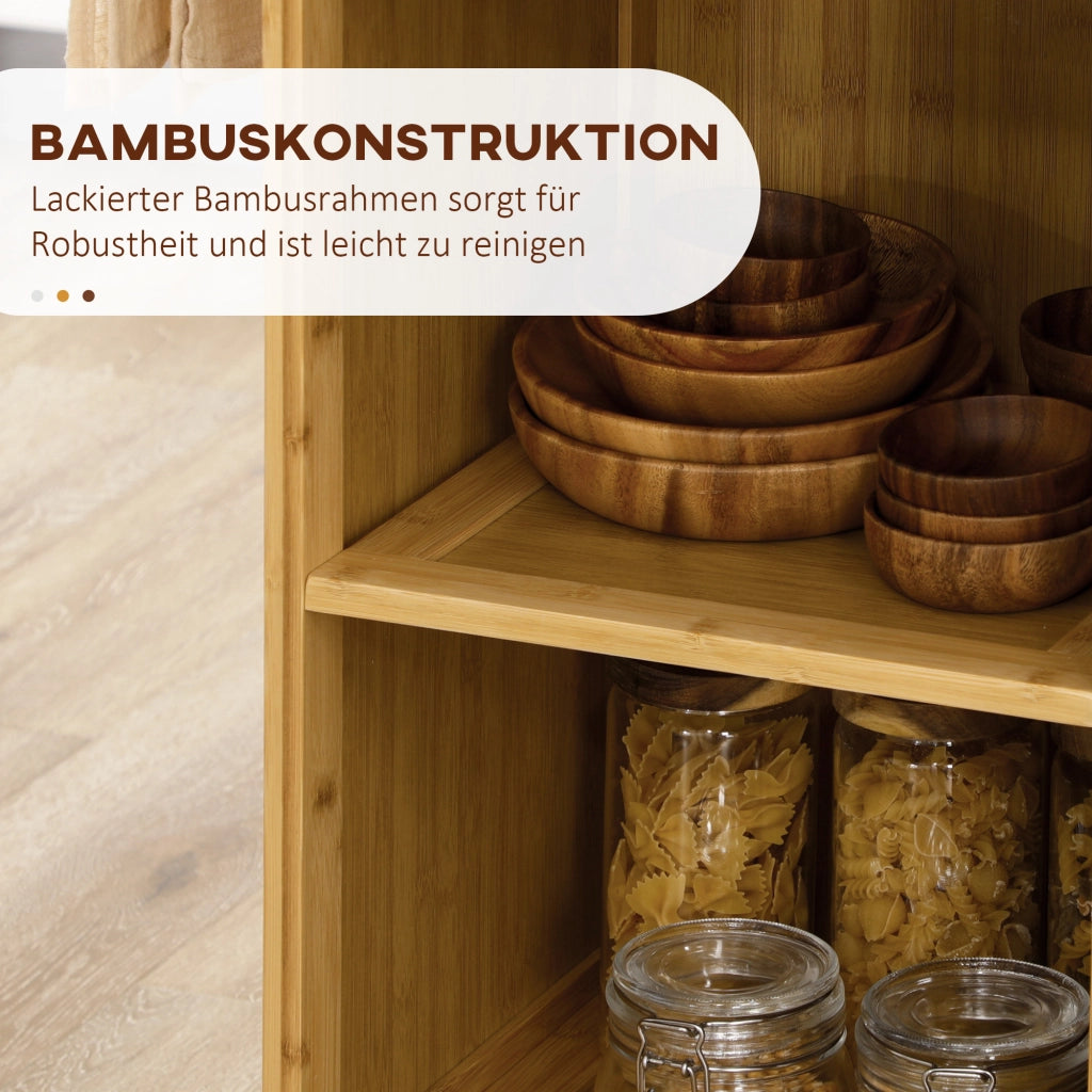 Carrello da Cucina in Bamb¨´ ¨C zephmum ¨C 2 Cassetti, 1 Anta, 2 Ripiani, Naturale