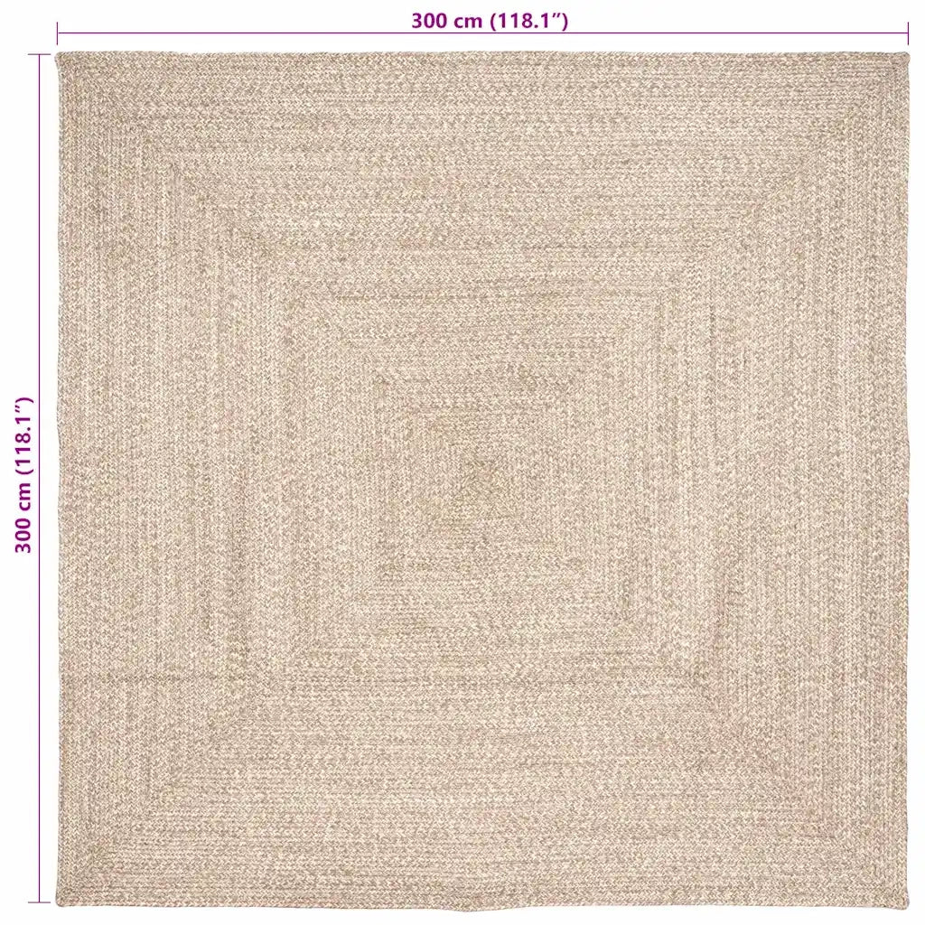 Tappeti per area Naturale e Bianco 300 x 300 cm Juta 42010486