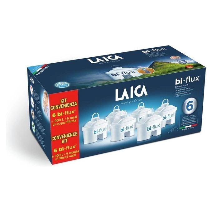 Laica F6S Bi-flux 5+1 Cartuccia Filtrante 6 pezzi tecnologia Bi-Flux materiale BPA free colore Bianco
