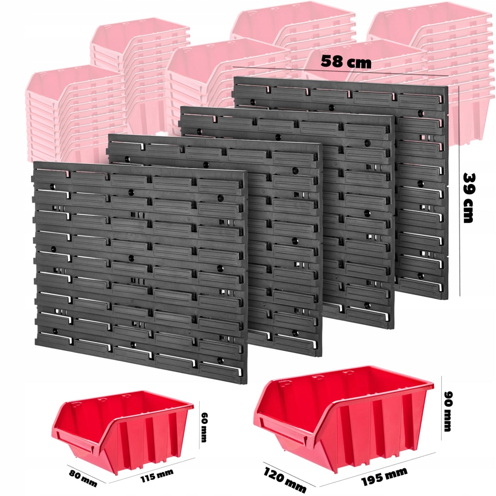 Pannello portautensili KADAX da parete per officina, 116x78 cm, 48 scomparti, 40 supporti, garage.