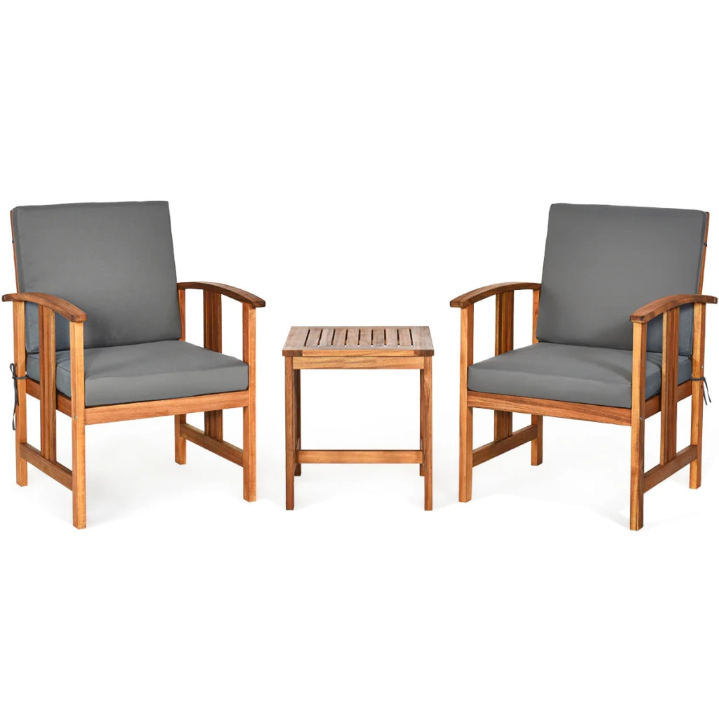 Set di divani componibili da 3 pezzi 61 x 69 x 86,5 cm comfort ottimale design moderno e morbido in legno di acacia grigio 20_0018070