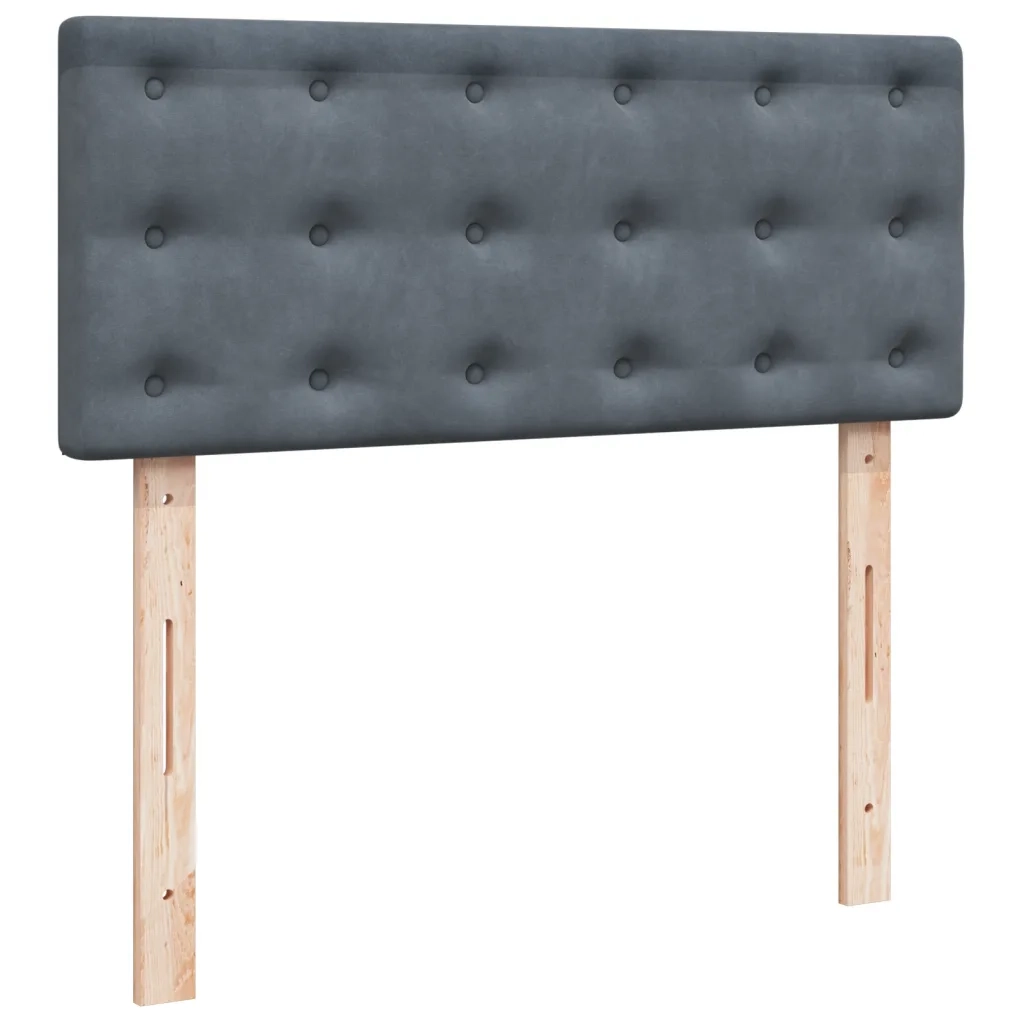 vidaXL Giroletto a Molle con Materasso Grigio Scuro 120x190 cm Velluto