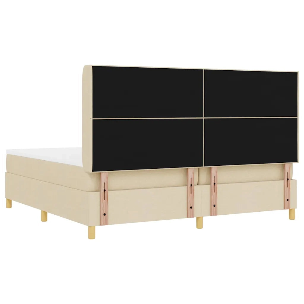 Letto a molle con materasso Crema 200 x 200 cm Tessuto 3341859