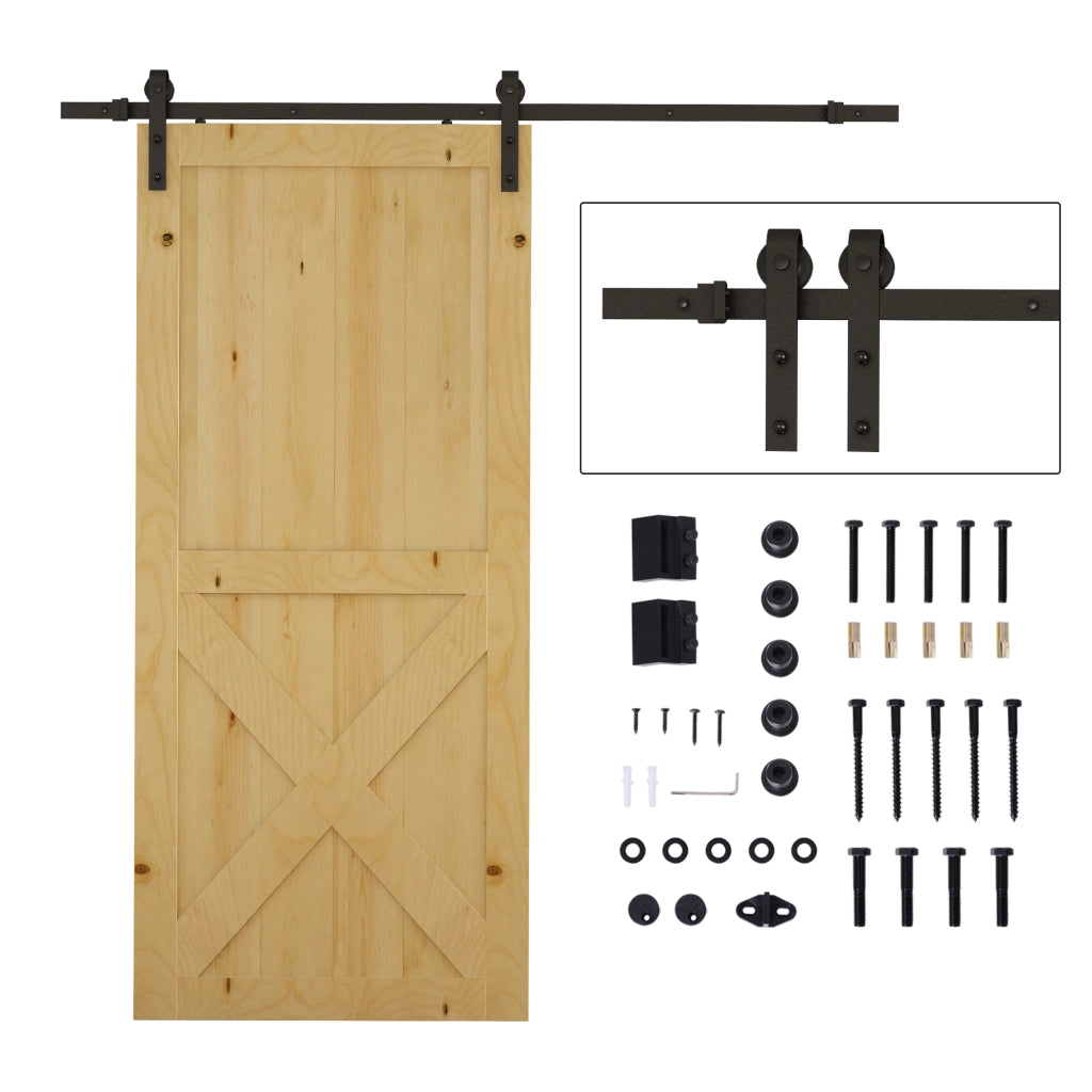 Kit Binario Scorrevole per Porte ¨C Xylo ¨C Metallo Nero 2m Portata 100kg