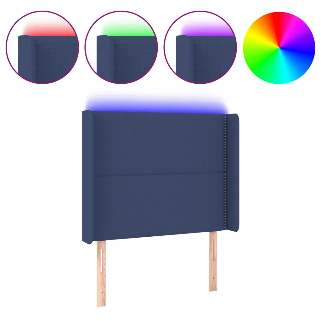 Testiera a LED Blu 103x16x118/128 cm in Tessuto 3123904