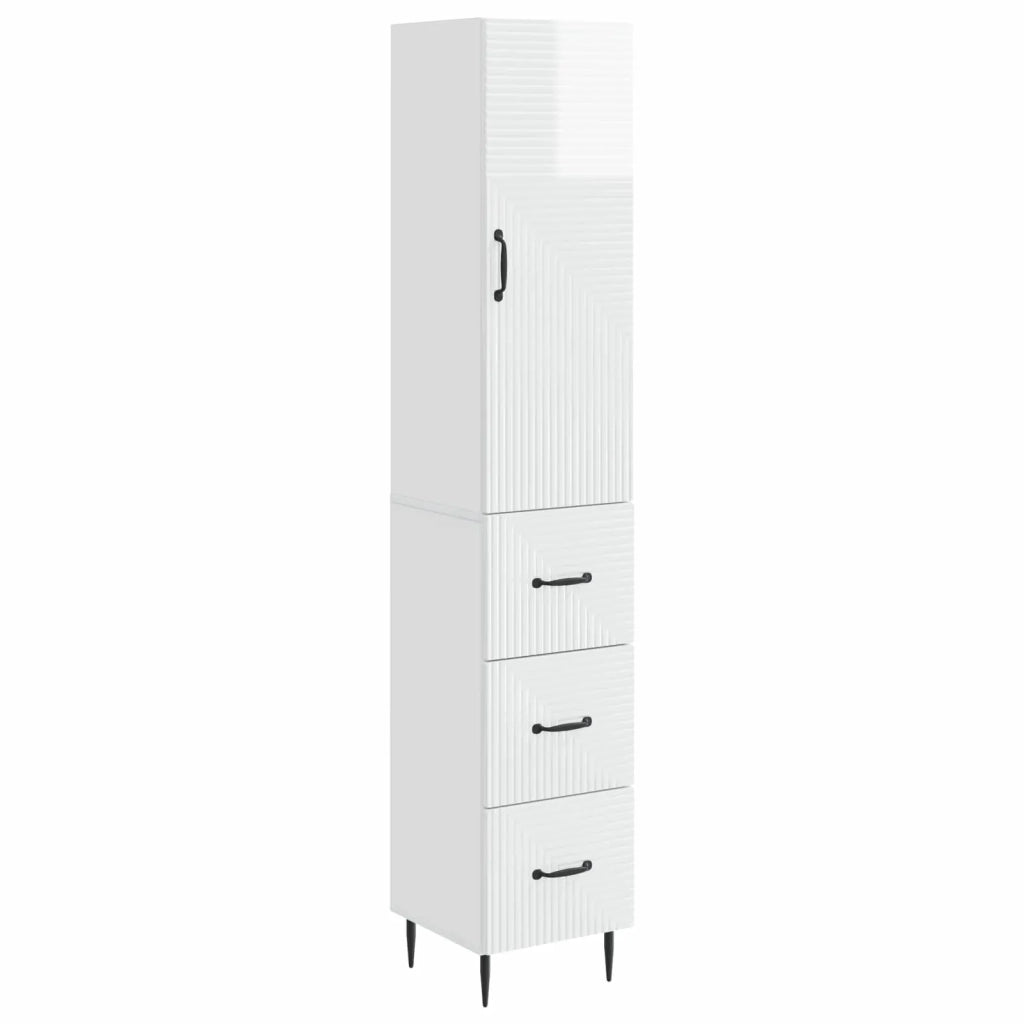 Set di armadi 2 pcs Bianco Lucido 33 x 34,5 x 90 cm