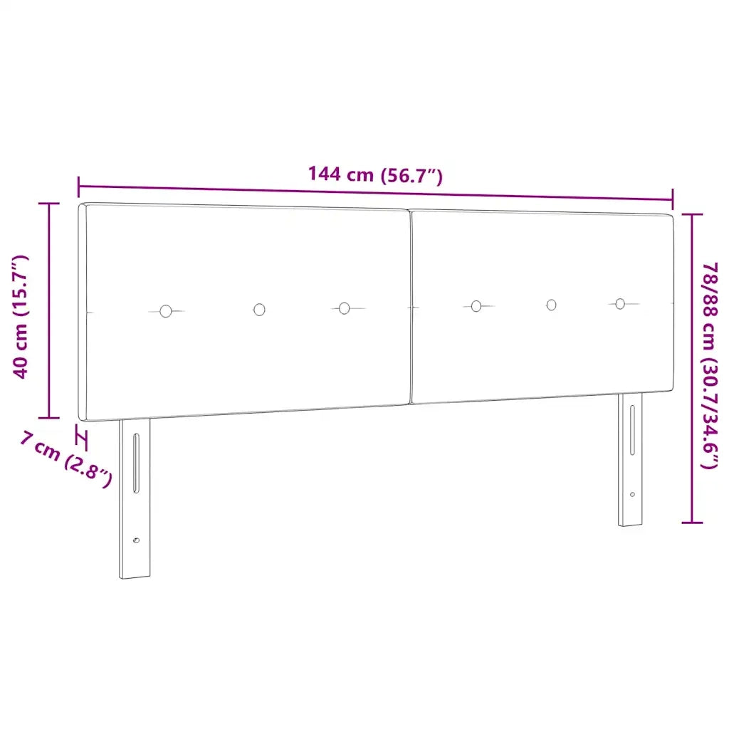 Testiera regolabile in altezza Marrone Scuro 144 cm Tessuto 42007153