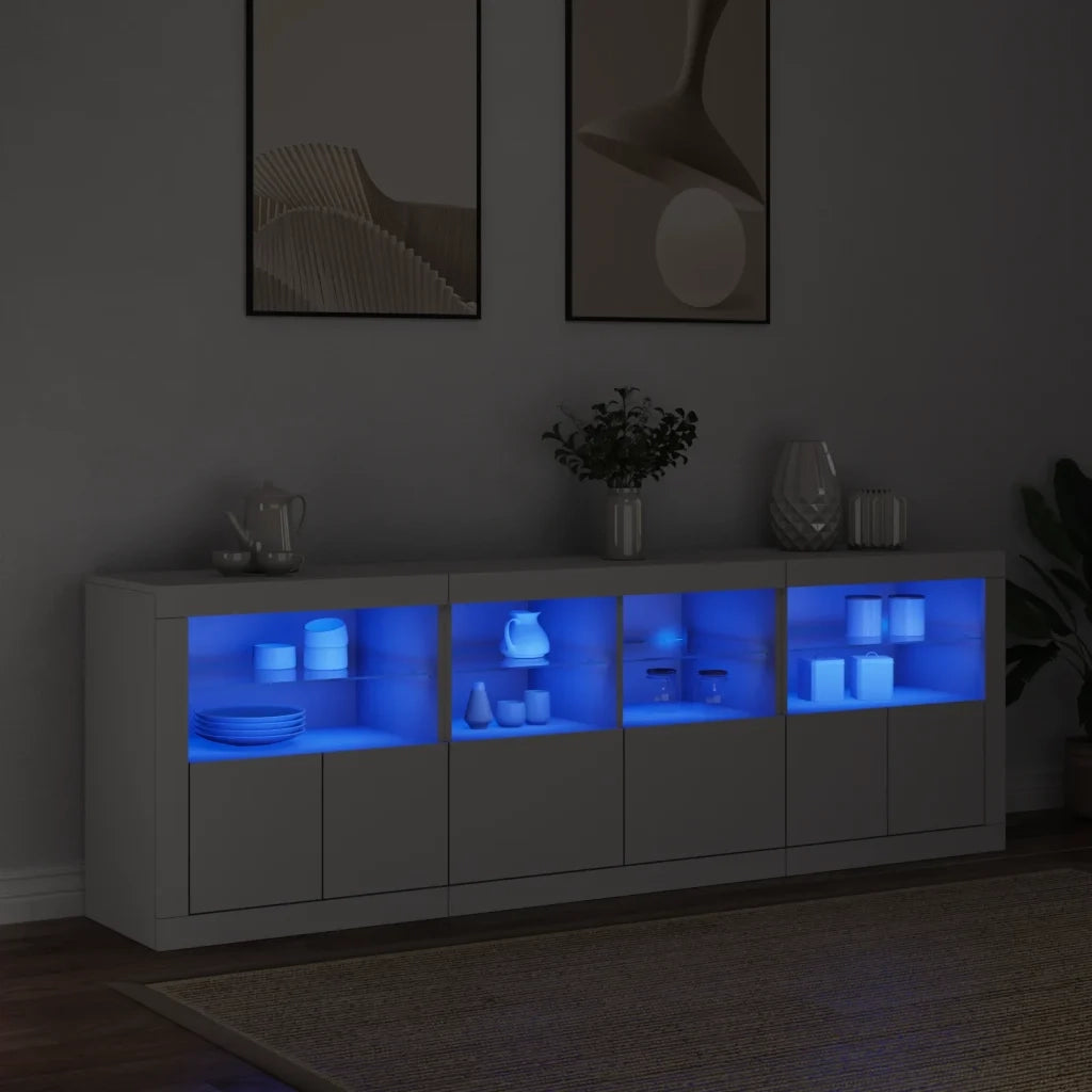 Credenza con Luci LED Bianca 202x37x67 cmcod mxl 133977