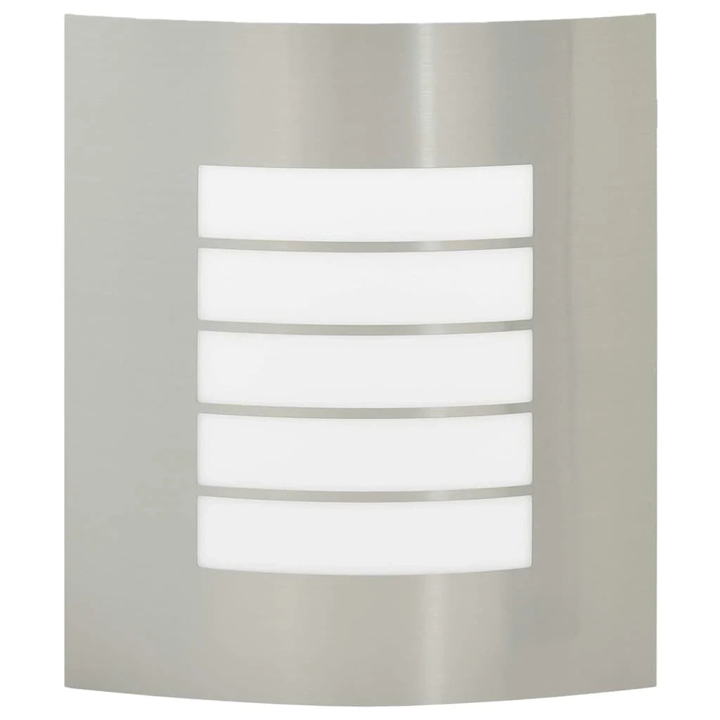 Moderna lampada da parete per esterni resistente alle intemperie per giardino 23 x 9 x 26 cm acciaio inox argento 02_0056515