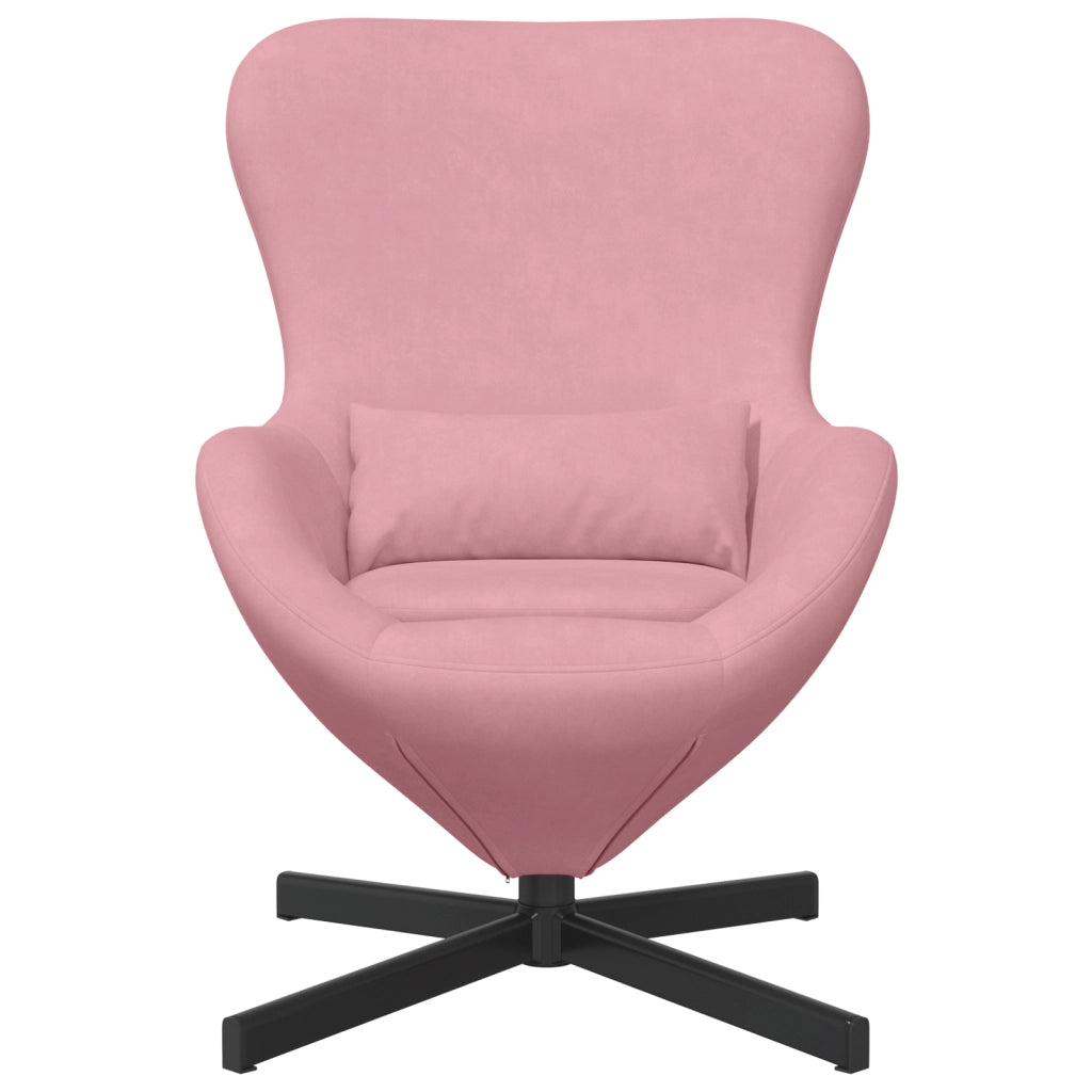 Poltrona a Uovo in Velluto Rosa