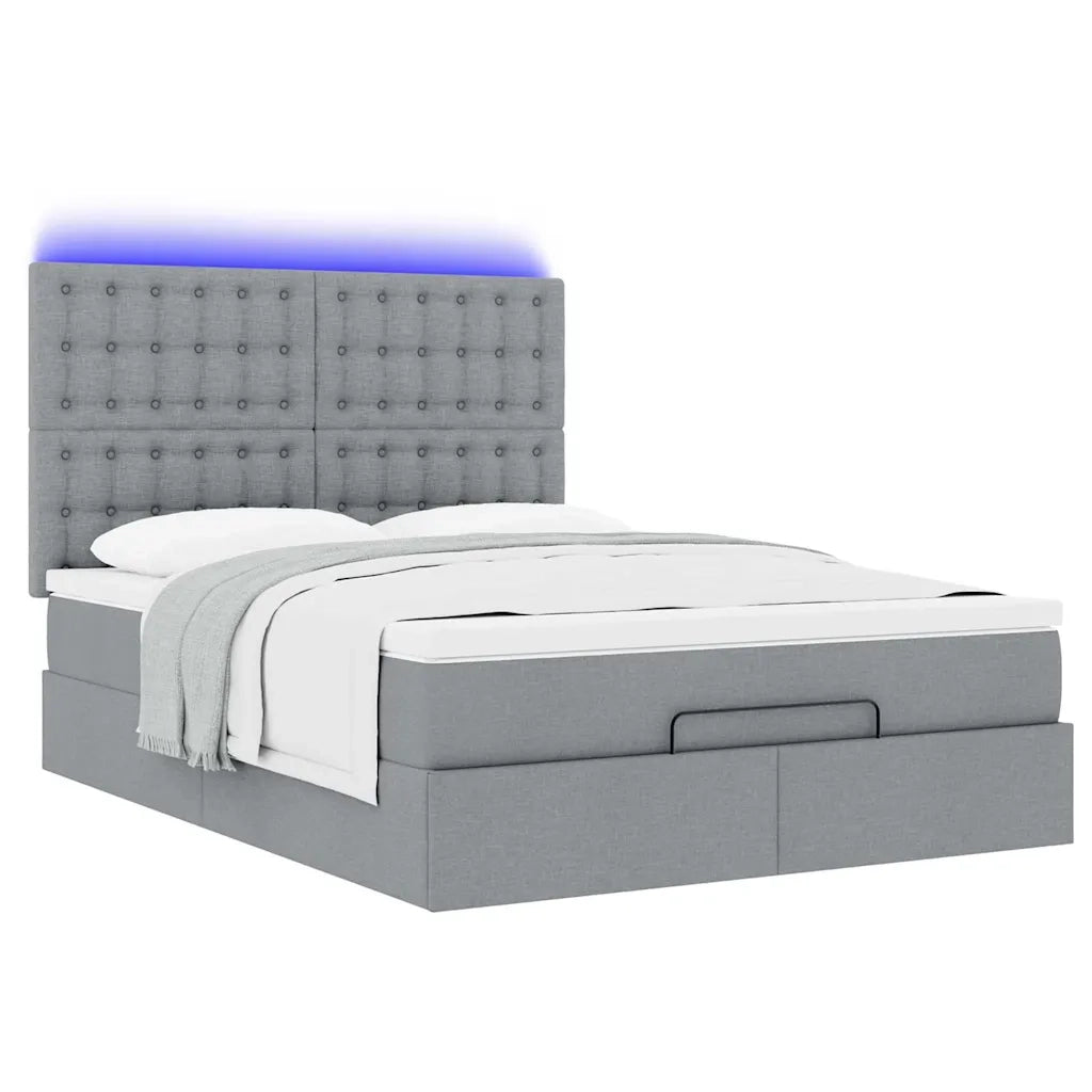 Struttura Letto Pouf con Materasso 140x200 cm in Tessuto 3314176