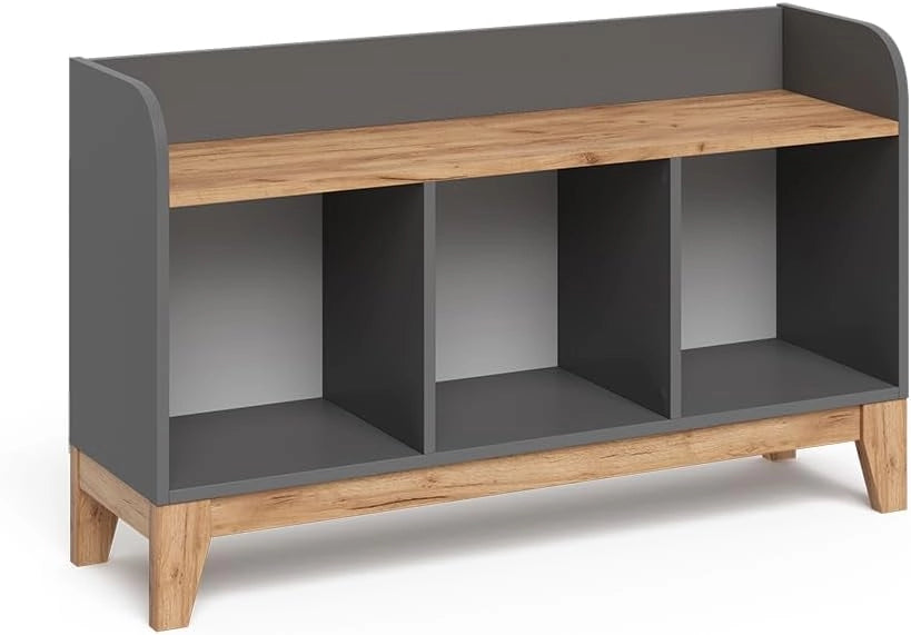 Panca per bambini Malia, Grigio/Artisan, 107.2 x 63.8 cm, adatto come seduta e superficie d’appoggio per bambini