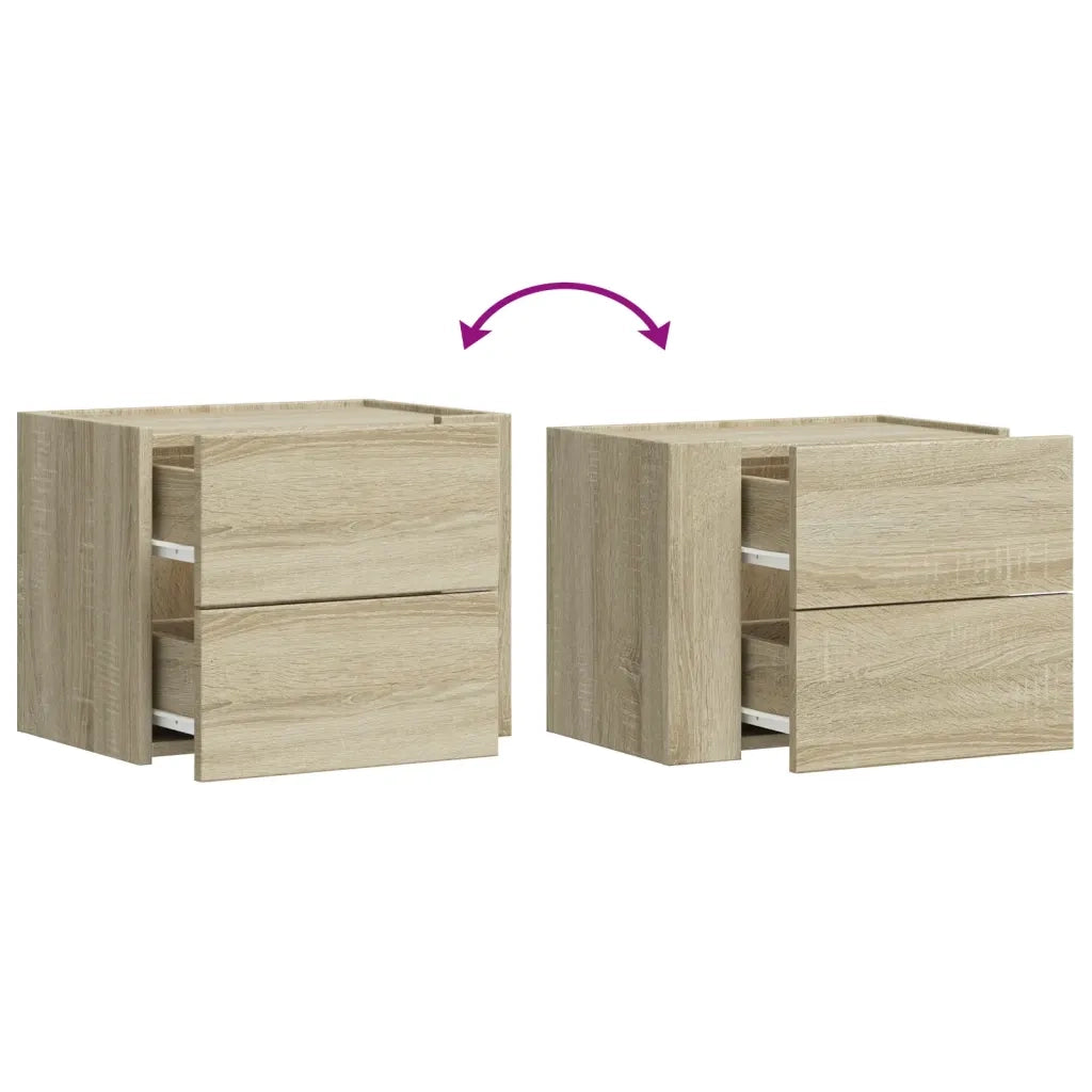 vidaXL Comodino a Muro Rovere Sonoma 45x30x35 cm