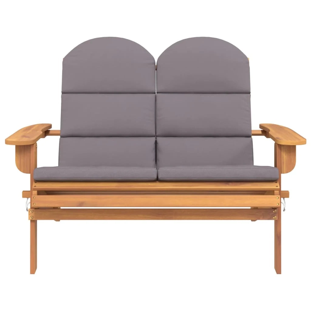 Panca da giardino mobili da esterno per patio terrazza e cuscini 126 cm legno massello di acacia 02_0011338